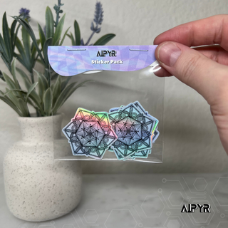 Mini Hexagram Drawing Holographic Sticker Pack by Aipyr