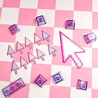 Pink Computer Cursor Mini Stickers