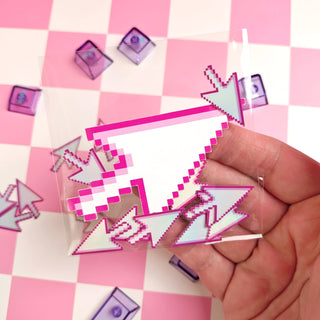 Pink Computer Cursor Mini Stickers