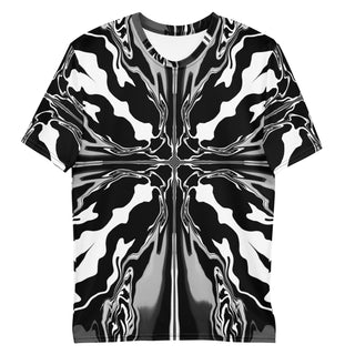 Front view of the Monochrome Glitch T-Shirt.