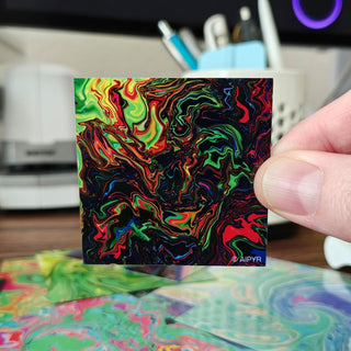 2 inch Neon Chaos Sticker