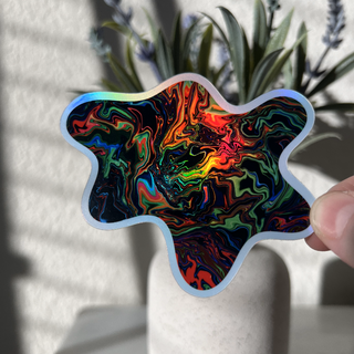 Neon Chaos Holographic Sticker by Aipyr