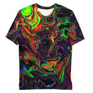 Front view of the Neon Chaos Psychedelic T-Shirt.