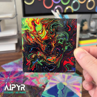 3 inch Neon Chaos Holographic Sticker