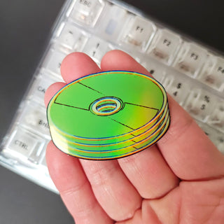 Holographic Neon Green CD Sticker