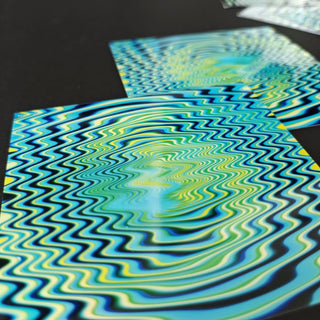 Close up of the Neon Hypnosis Psychedelic Sticker.