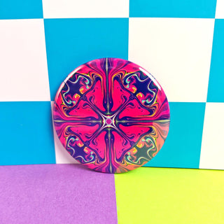 Neon Starburst Button or Magnet
