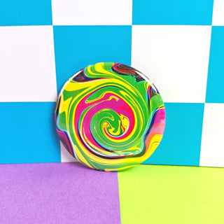 Neon Swirl Button or Magnet