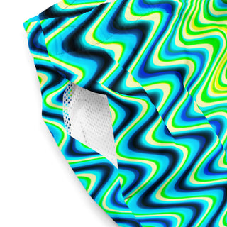 Close up view of the Neon Hypnosis Swim Trunks by AIPYR.