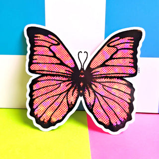 Orange & Pink Butterfly Sticker