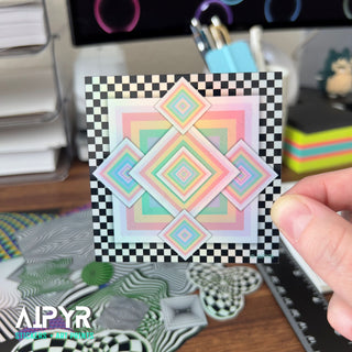 3 inch Pastel Facets Sticker