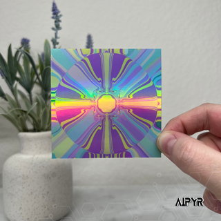 Pastel Portal Holographic Sticker by Aipyr