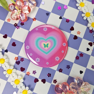 Y2K Pastel Hearts Button or Magnet