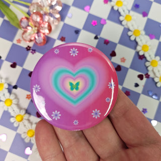 Y2K Pastel Hearts Button or Magnet