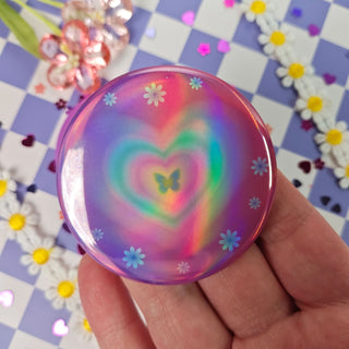 Y2K Pastel Hearts Button or Magnet