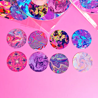 Pink Psychedelic Mini Stickers