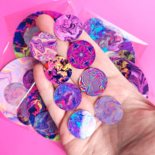 Pink Psychedelic Mini Stickers