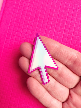 Pink Retro Computer Cursor Sticker