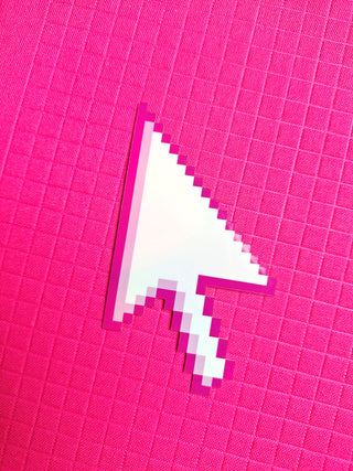 Pink Retro Computer Cursor Sticker
