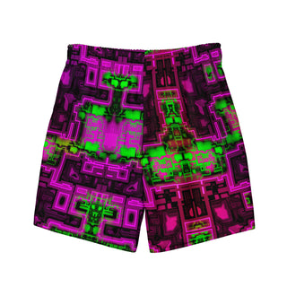 Back view of the Pink Glitch Swim Trunks by AIPYR.