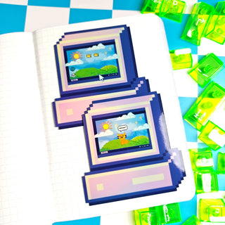 Kawaii Computer Holographic Sticker