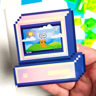 Kawaii Computer Holographic Sticker