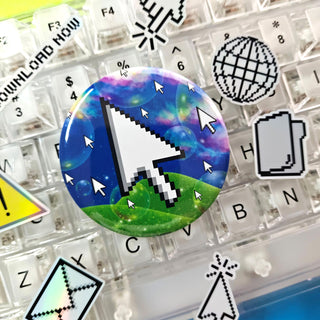 Retro Computer Cursor Button | Y2K Aesthetic Magnet 