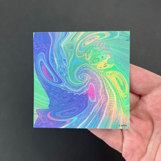 Psychedelic Glitch Holographic Sticker by AIPYR