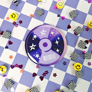 Purple Y2K CD Button or Magnet