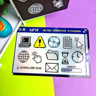90s Retro Computer Sticker Sheet 1