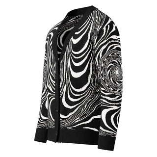 Side view of the Rorschach Vortex Cardigan.