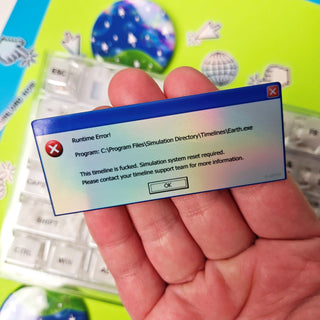 2000s Computer Runtime Error Holographic Sticker