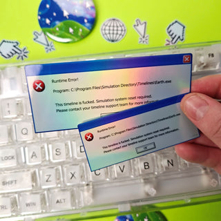 2000s Computer Runtime Error Holographic Sticker