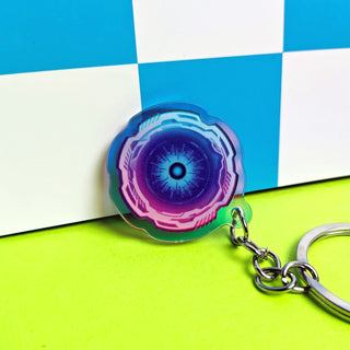 1.5 inch Cyberpunk Eye Holographic Keychain