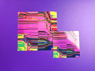 Colorful abstract design on a purple background