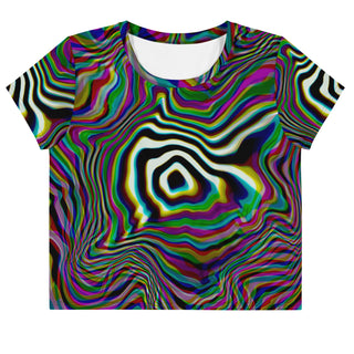 Front view of the Trippin Out Crop Top. 