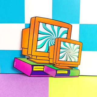 Trippy Retro Computer Stickers