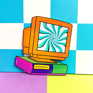 Trippy Retro Computer Sticker