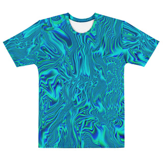 Trippy Frutiger Aero T-Shirt with surreal Y2K vaporwave design in vibrant colors on stretch fabric