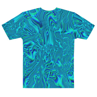 Trippy Frutiger Aero T-Shirt with surreal Y2K vaporwave design in vibrant colors on stretch fabric