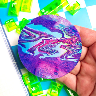 Vaporwave Glitch Holographic Sticker