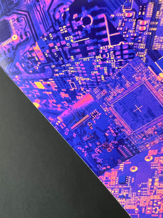 Purple Circuits Vaporwave Art Print