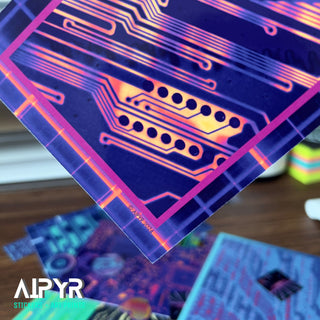 Close up of the Vaporwave Tech Art Print