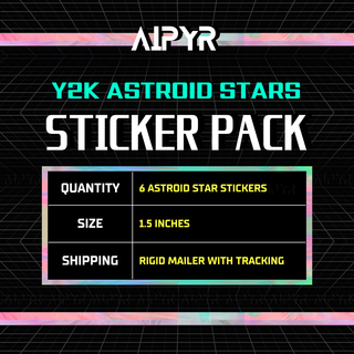 Y2K Astroid Stars Holographic Sticker Pack by AIPYR