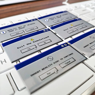 Close up of the 90s Y2K PC Error Message Stickers