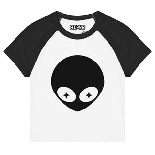 Y2K Alien Head Baby Tee