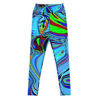 Blue Chaos Yoga Leggings