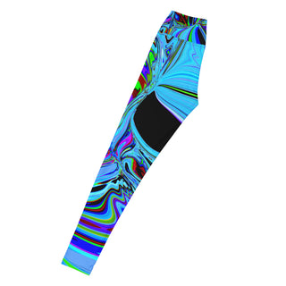 Blue Chaos Yoga Leggings