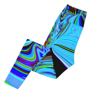 Blue Chaos Yoga Leggings