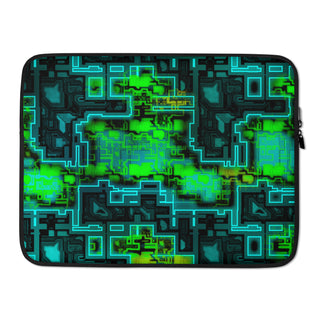 Green Glitch Laptop Sleeve 15 inch